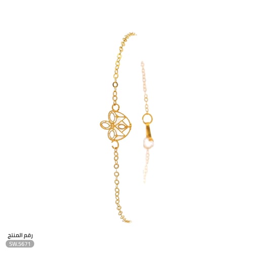 سوارة تصميم كلاسيكي أنيق ذهب عيار 21 (SW.5671)