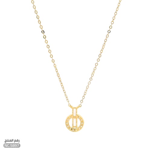 قلادة دائرية بفصوص فخمة ذهب عيار 18 (NC.5897)
