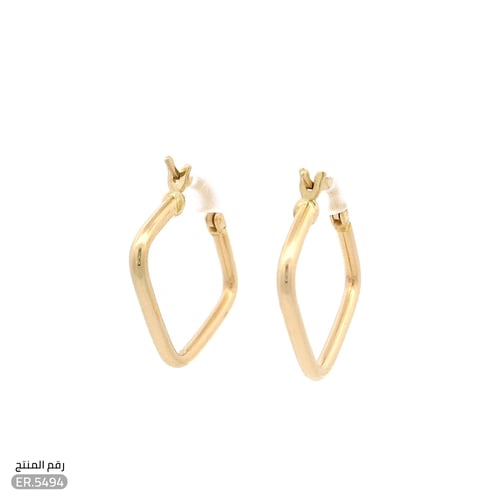 حلق ذهب عيار 18 تصميم ناعم بسيط (ER.5494)
