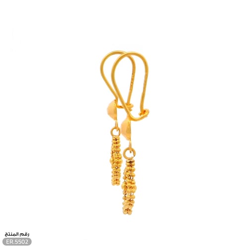 حلق ذهب عيار 21 بإطار ذهبي فريد (ER.5502)