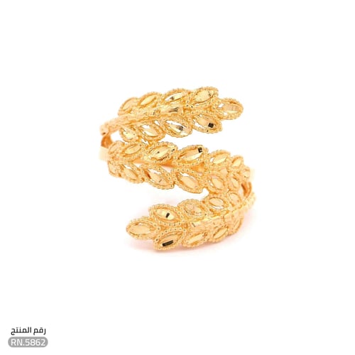 خاتم ذهب عيار 21 تصميم فريد وفاخر (RN.5862)