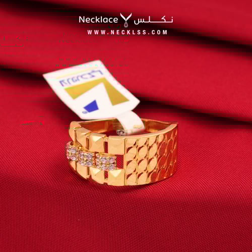 خاتم ذهب عيار 21 لازوردي (RNLZ.0206)