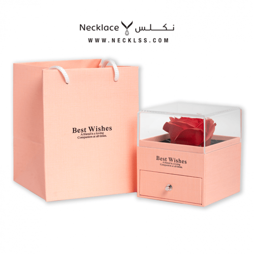 صندوق هدية مع ورد لون وردي (BX.008)