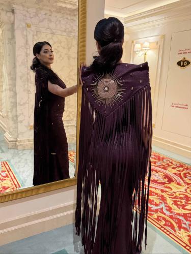 Exclusive hand-beaded luxury purple evening gown — a rare, one-of-a-kind design