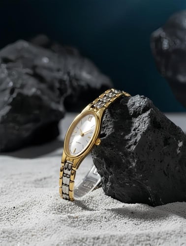 ساعة إلويرا ذهبي وفضي