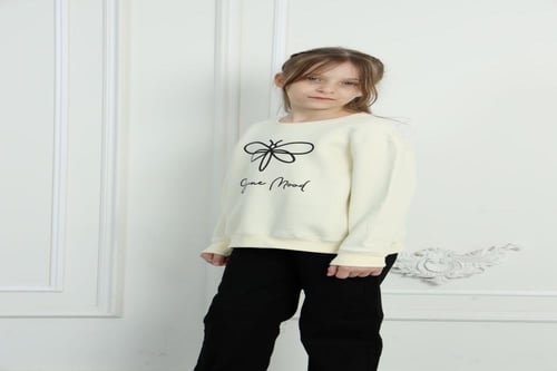 طقم بناتي شتوي بطبعة فراشة MT-3