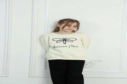 طقم بناتي شتوي بطبعة فراشة MT-3