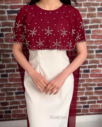 جلابية أوف وايت بكاب يرغندي