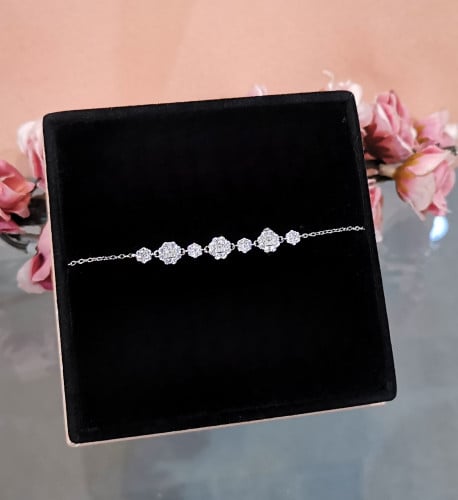 اسوارة فضة عيار 925 تصميم الماس