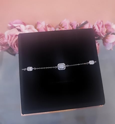 اسوارة فضة عيار 925 تصميم الماس