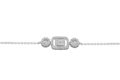 أسوارة فضة عيار 925 تصميم ألماس B2022