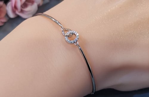 أسواره فضه عيار 925 تصميم الماس