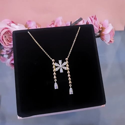 سلسال فضة عيار 925 تصميم الماس