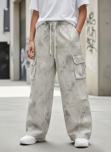 بنطلون قطن كارغو ولادي اوفر سايز