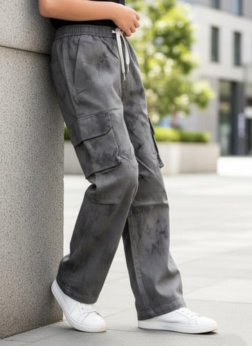 بنطلون قطن كارغو ولادي اوفر سايز