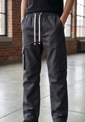 بنطلون قطن كارغو ولادي اوفر سايز