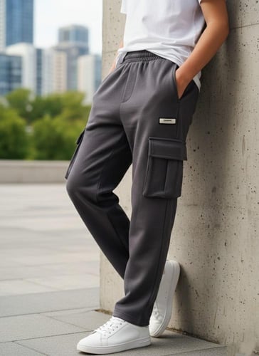 بنطلون قطن كارغو ولادي اوفر سايز