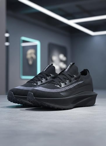 حذاء الجري الاحترافي أبيض بلمسات فضية