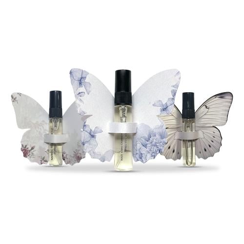 توزيعات عطر 5 مل مع كرت شكل فراشة ألوان متنوعة