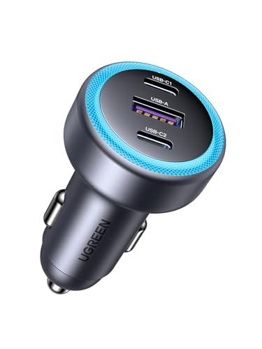 شاحن سيارة UGREEN سريع 30 واط – 3 منافذ USB مع حما...