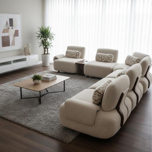 كنبة زاوية حرف U بتصميم عصري