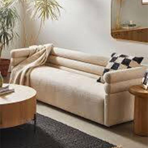 كنبة ثلاث مقاعد كتان فاخرة