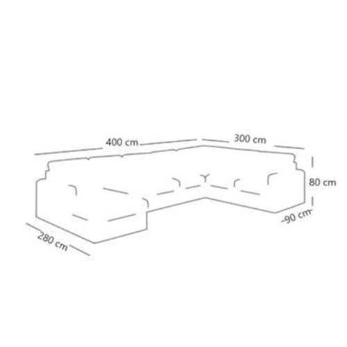 كنب زاوية حرف U - أبيض غير لامع