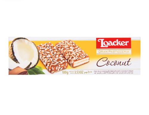 Loacker بسكويت شوكلاته الحليب مع جوز الهند 100 غرا...