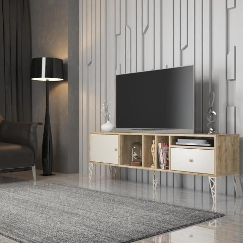 طاولة تلفزيون بلازما بالر - بني فاتح