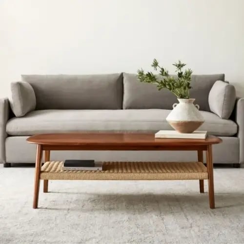 Craft coffee table - brown and beige