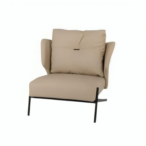 كرسي مفرد بدون ذراعين لوسينا - بيج واسود