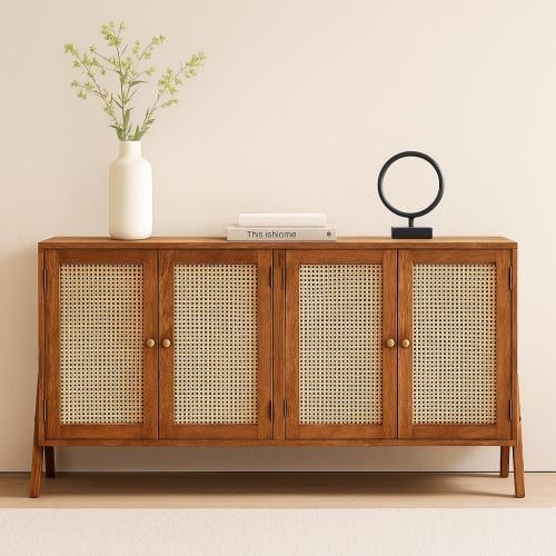 طاولة بوفيه خشب هندي طبيعي 4 باب - 160سم