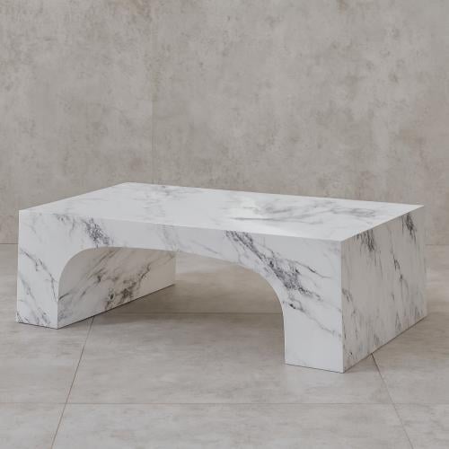 طاولة قهوة أسمنت هندسي مركب بديل الرخام جوما - رما...