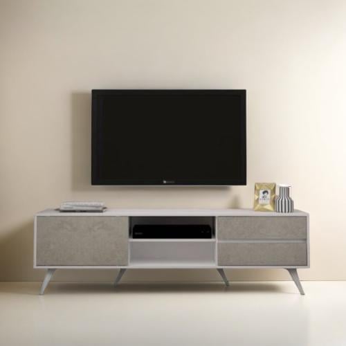 Daisy white and gray TV table