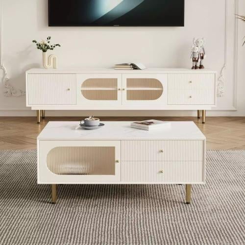 طاولة قهوة ماريتا - كريمي