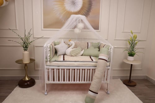 مفرش حواجز سرير قماش اللنن