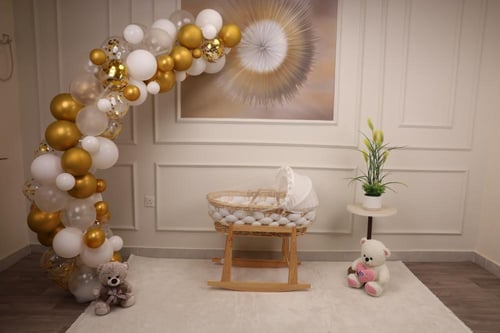 سلة موسى خيزران خشبي ضفيرة أبيض – مهد مواليد أنيق...