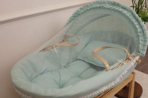 سلة خيزران خشبي قماش اللنن التيفاني