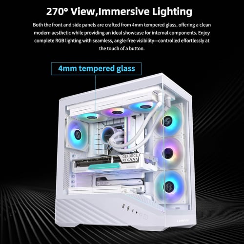 LIAN LI V100R CASE 4ARBG FANS PRE-INSTALLED - WHIT...