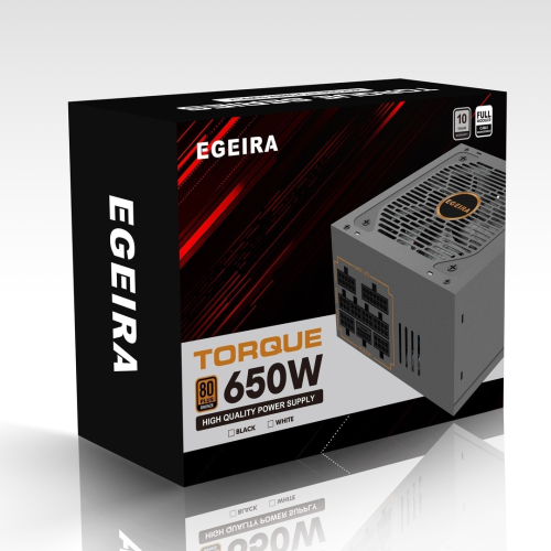 Egeira 650W TORQUE 650-B Fully Modular Power Supply Black مزود طاقة