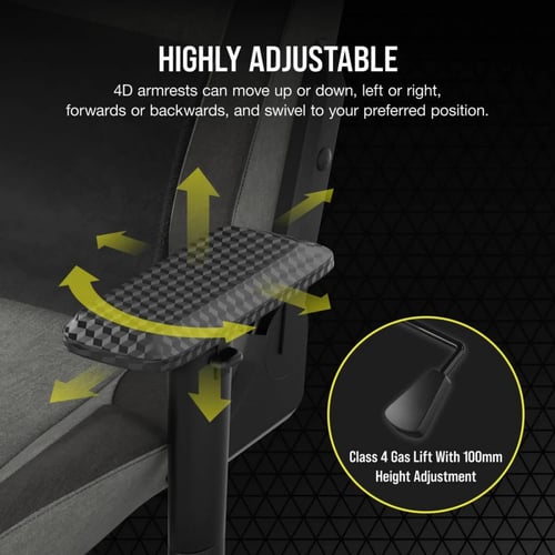 Corsair T3 RUSH Fabric Gaming Chair-Grey/Charcoal