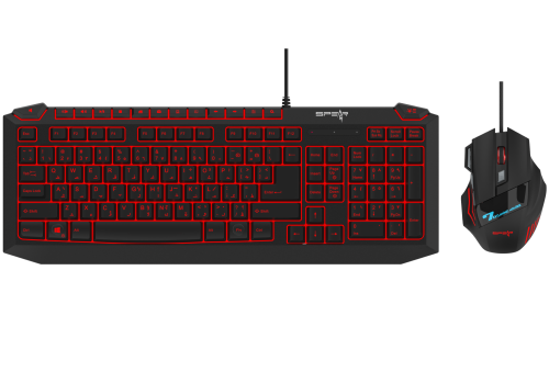 SPEAR SK-501&SM-11 MULTIMEDIA GAMING KEYBOARD AND MOUSE KIT BLACK COLOR