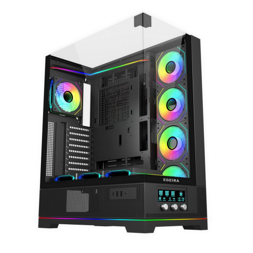 Egeira Commander Black ATX Gaming Computer Case US...