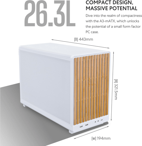 LIAN LI A3-MATX WOODEN WHITE
