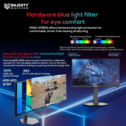 شاشة ألعاب ماجيستي 27 بوصة – QHD 2K، 320Hz، 0.5ms،...