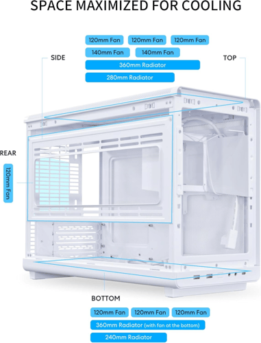 LIAN LI A3-MATX WOODEN WHITE