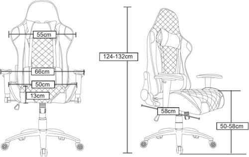 كرسي من آسا للألعاب، يتميز بمسند رأس قابل للتعديل...