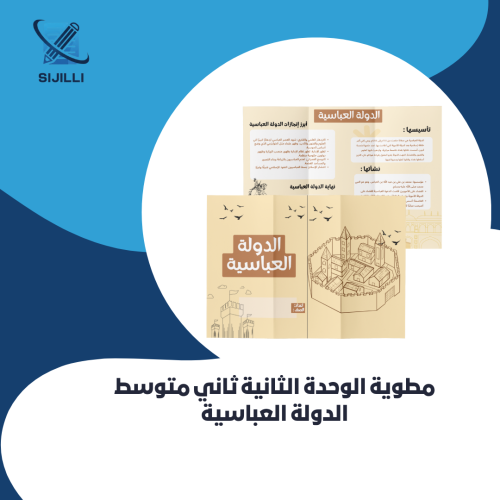 مطوية الوحدة الثانية ثاني متوسط الدولة العباسية ال...