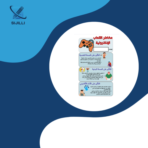 مطوية مخاطر الألعاب الالكترونية