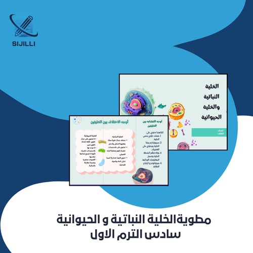 مطوية الخلية النباتية و الحيوانية علوم سادس الفصل...
